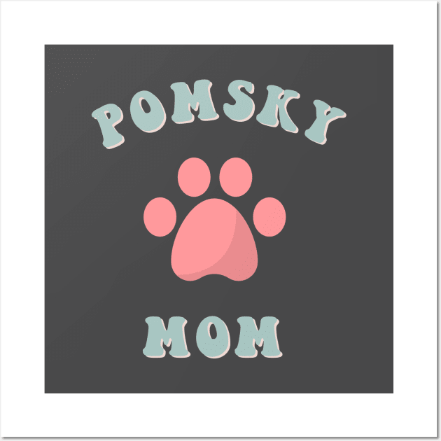 Pomsky mom paw pastel Wall Art by Oricca